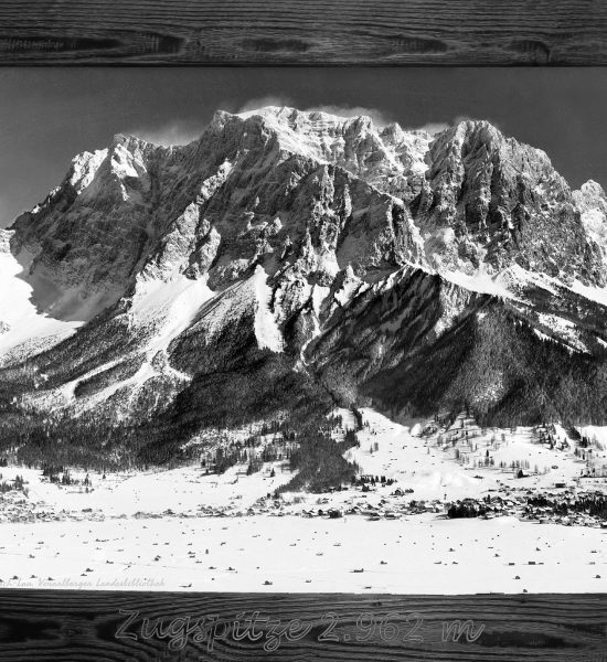 Altholz Bilderrahmen mit Bild von Zugspitze